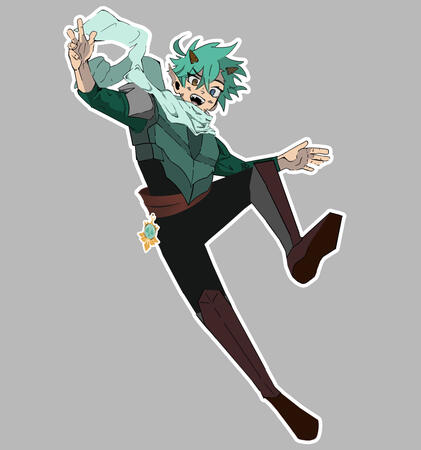 Talos, my Genshin OC. He is an anemo catalyst and uses a claymore!